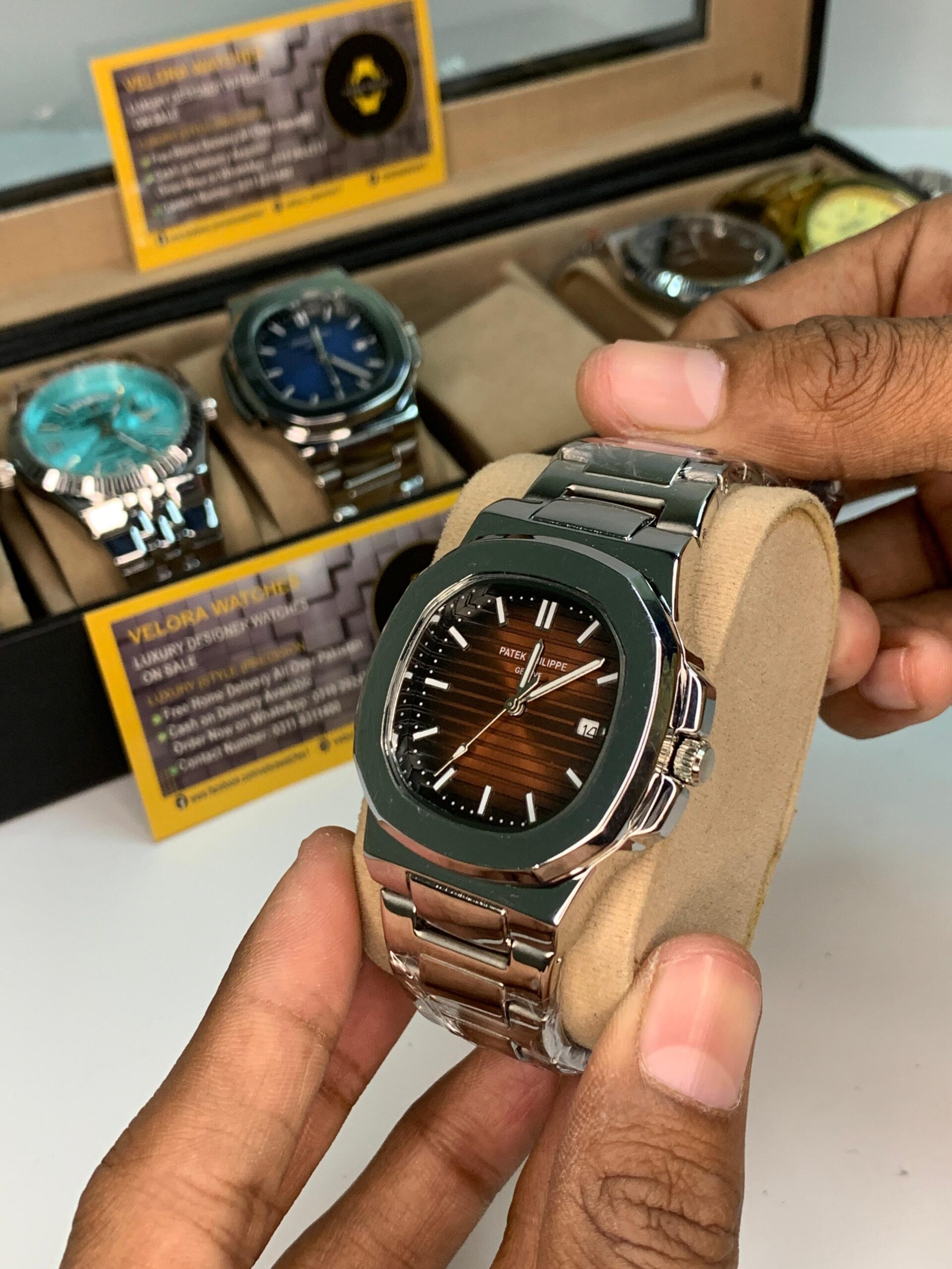 Patek Philippe Luxury Watch for Men Orange Dial