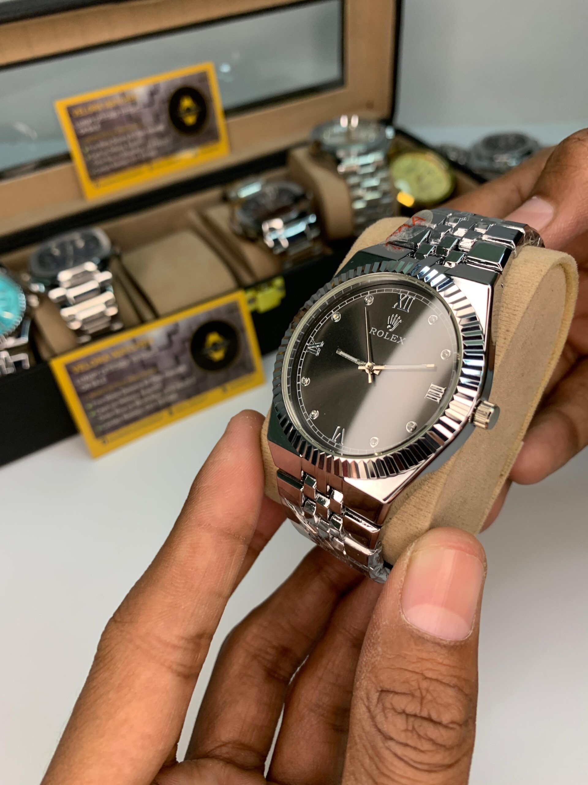 Rolex Style Butterfly Lock Premium Watch – Elegant Black Dial - Image 3