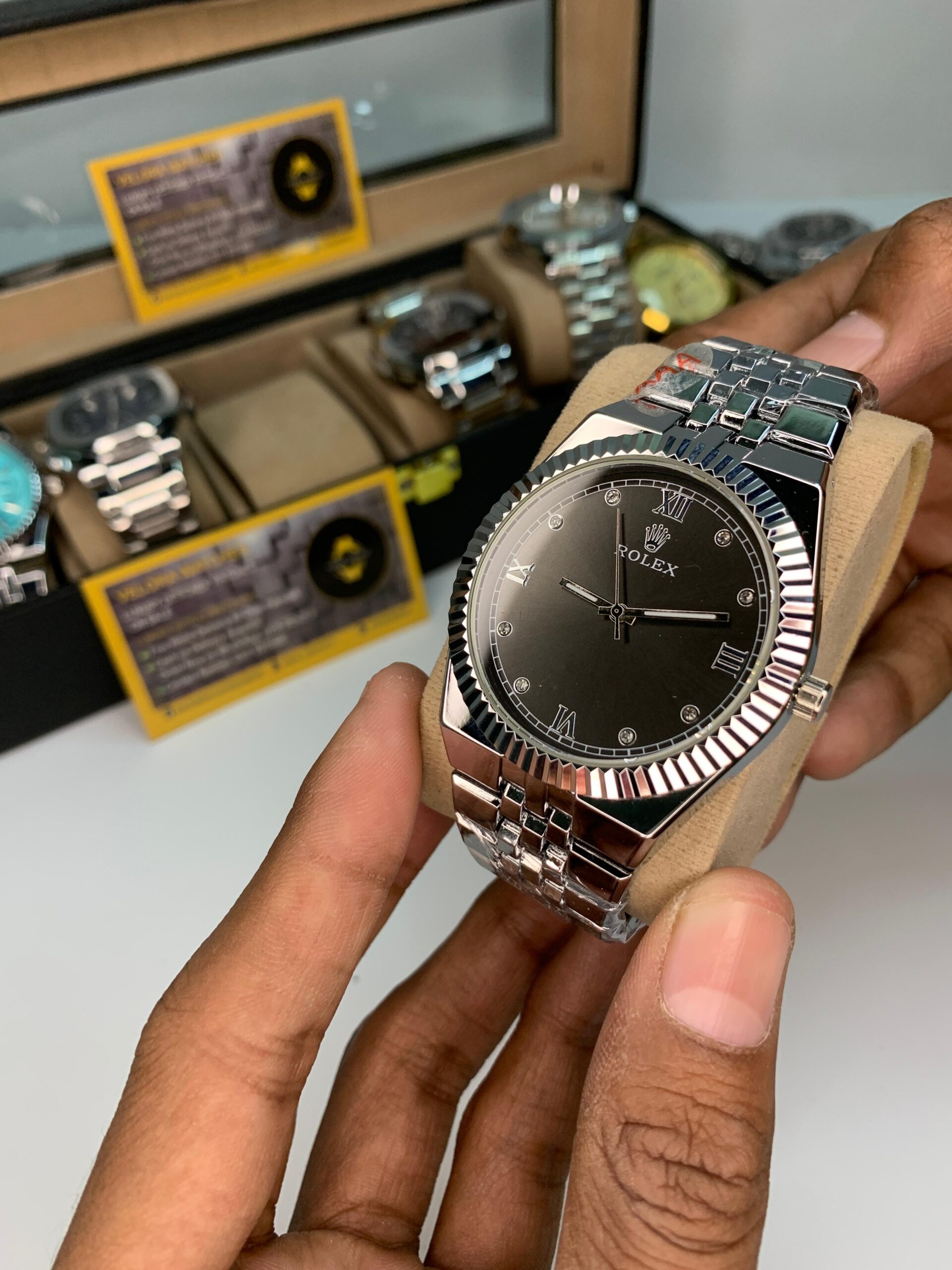 Rolex Style Butterfly Lock Premium Watch – Elegant Black Dial